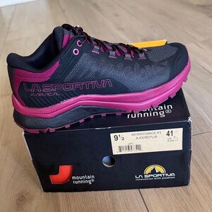 La Sportiva Women's Karacal Black and Plum Trail Running Shoes